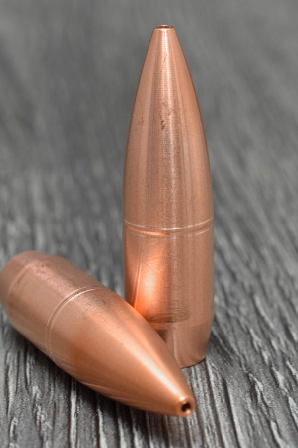 This bullet was designed for rifles chambered in .416 Rigby and similiar cartiridges. Our MTH line is machined out of lead free solid copper bar stock on a CNC lathe. These are a high BC
